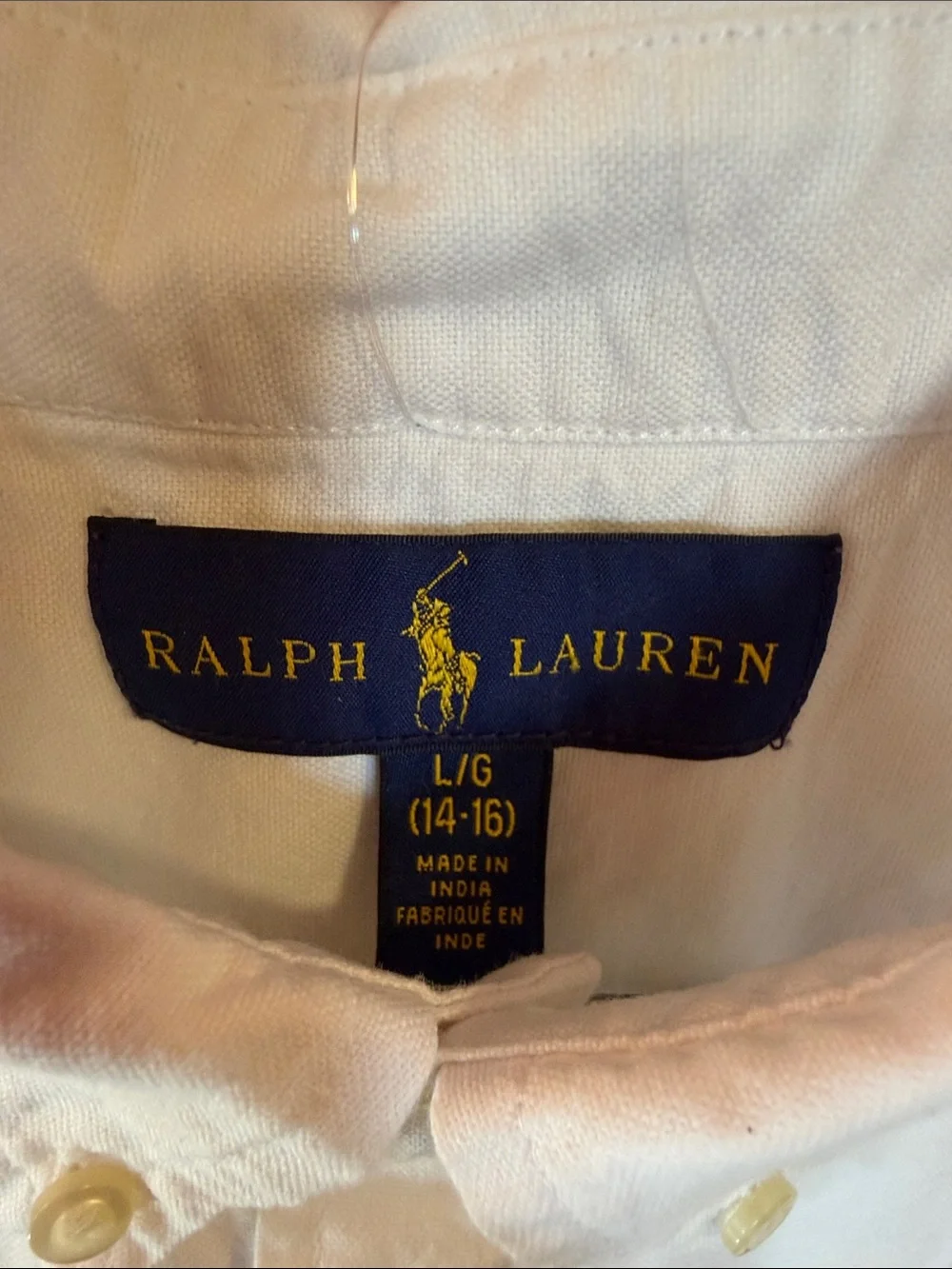 Boys Ralph Lauren White Short-Sleeve Button-Down Shirt with Embroidered Patches